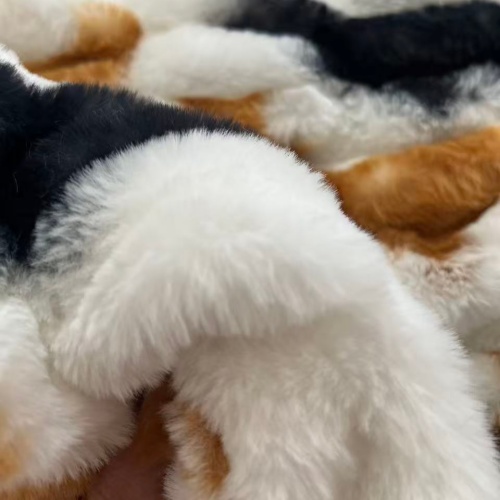 4-way Stretchable faux rabbit fur with animal printing (5)