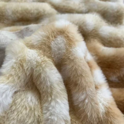 4-way Stretchable faux rabbit fur with animal printing (6)