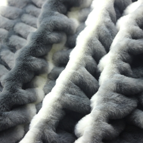 4-way Stretchable faux rabbit fur with animal printing (6)