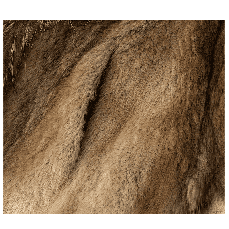 Short Faux Mink Fur Jacket with Raccoon Fur Collar -主6