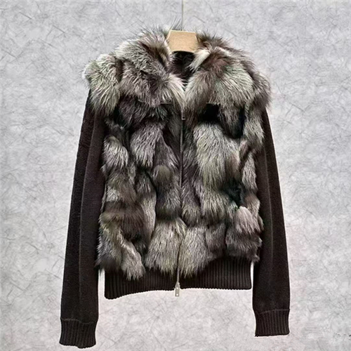 Jacquard Spliced Faux Fox Fur Fabric (5)