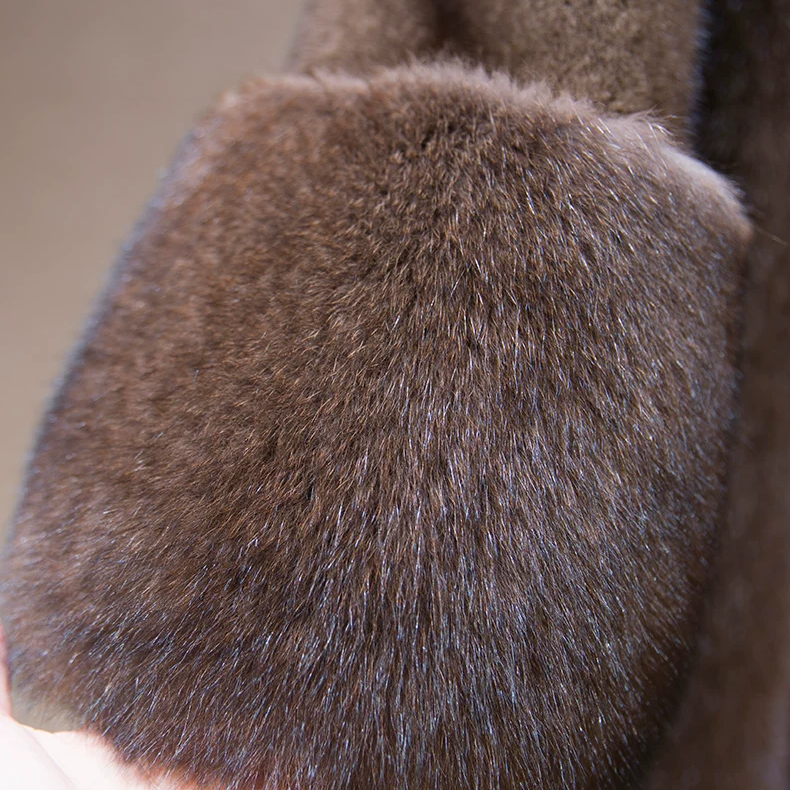 Long Hooded Faux Mink Coat with Fox Fur Trim (10)