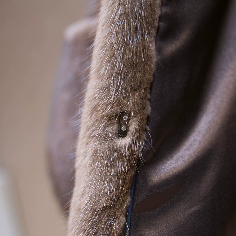 Long Hooded Faux Mink Coat with Fox Fur Trim (17)