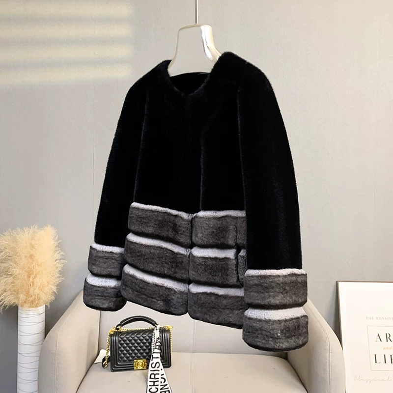 Mink Fur and Chinchilla Fur Blend Coat (1)