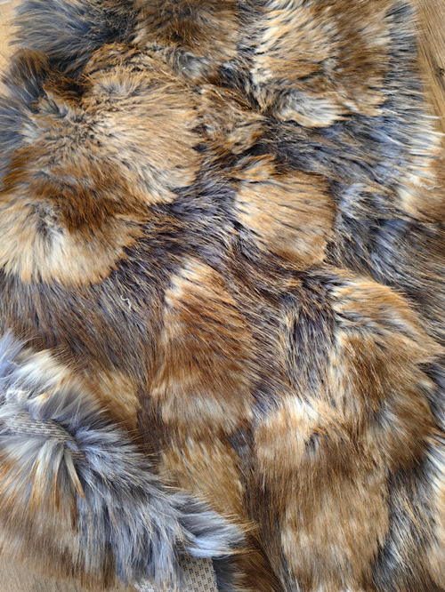 微信multi-color faux fox fur